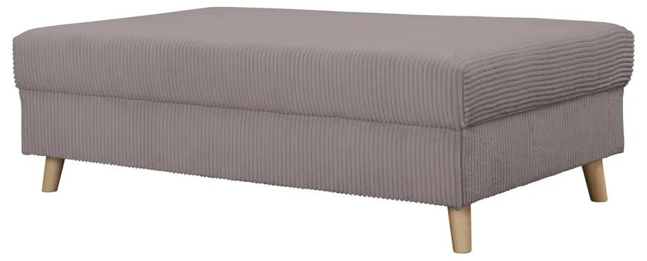 Taburet gri cu tapițerie din catifea reiată Ariella – Ropez