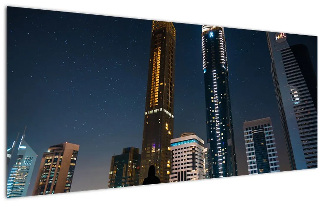 Tablou cu orașul nocturn (120x50 cm)
