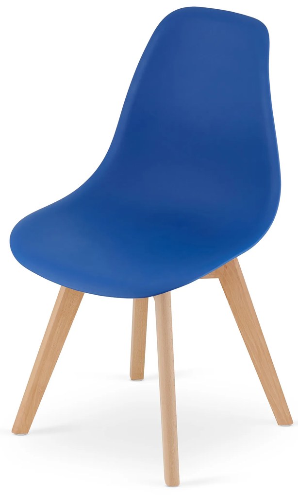 Scaun albastru KITO cu picioare de fag