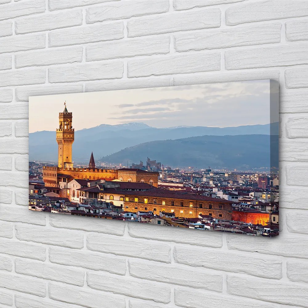 Tablouri canvas Italia Castelul apus de soare panoramă