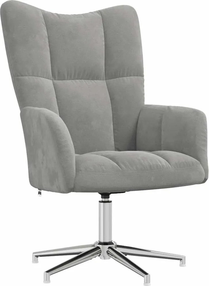 vidaXL Scaun de relaxare, gri deschis, catifea