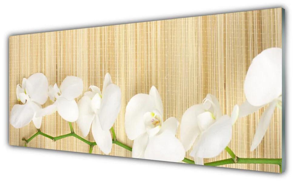 Tablou pe sticla Flori Floral alb