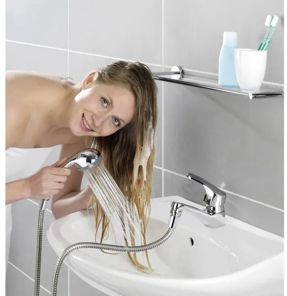 WENKO 22866100 - Paravan de duş UNIVERSAL 170x6,5 cm, finisaj cromat lucios/argintiu/gri