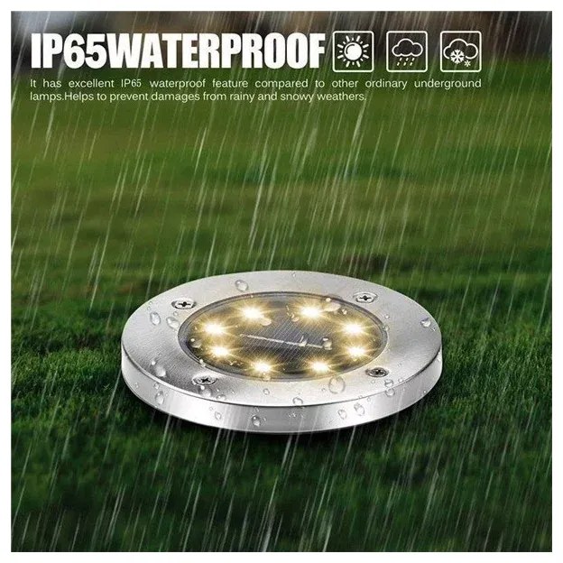 Zaparkorun Lumini solare cu LED pentru grădină - 8 LED - alb rece - 4 buc