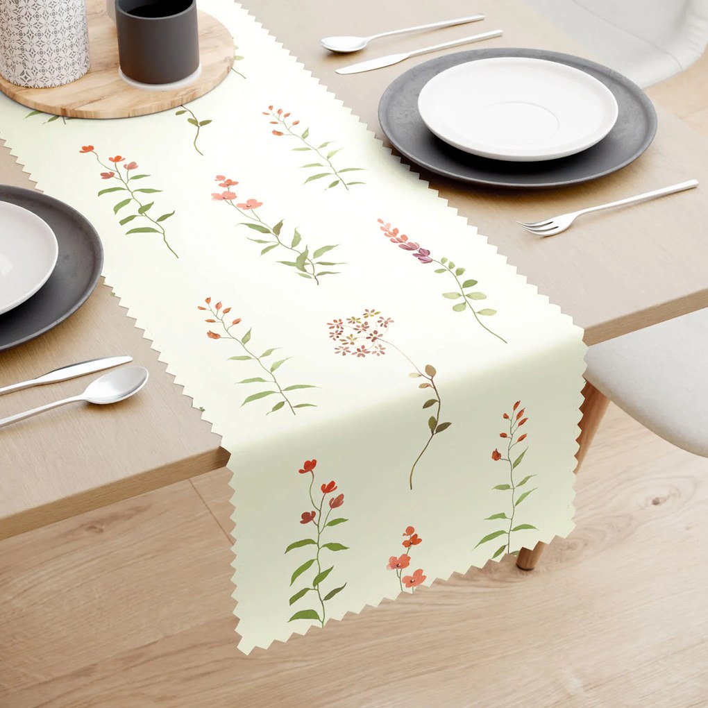 Goldea napron de masă teflonat - flori de câmpie 35x120 cm