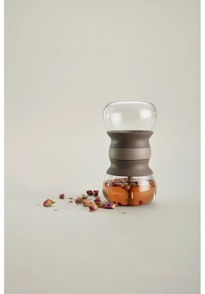 Ceainic maro deschis cu filtru din sticlă 500 ml – Lékué