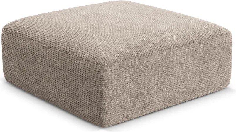 Taburet maro deschis cu tapițerie din catifea reiată Campi – Cosmopolitan Design