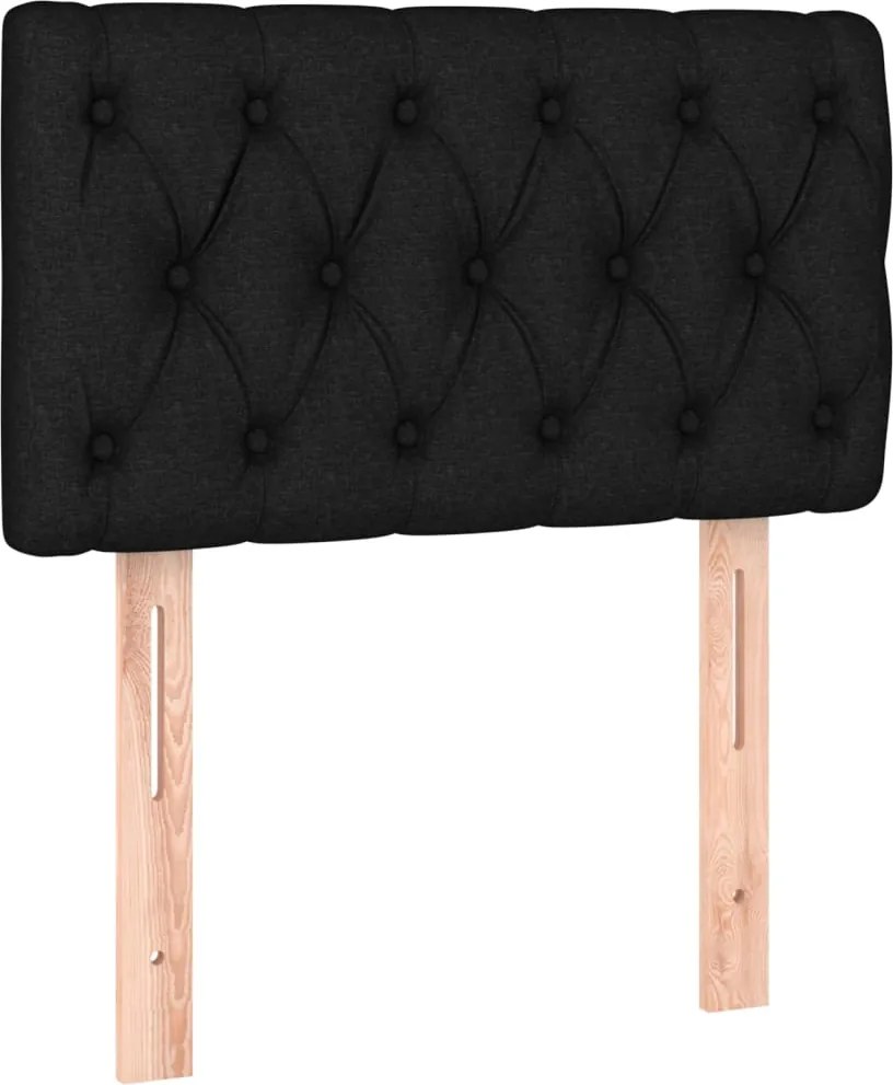 vidaXL Tăblie de pat, negru, 80x7x78/88 cm, textil