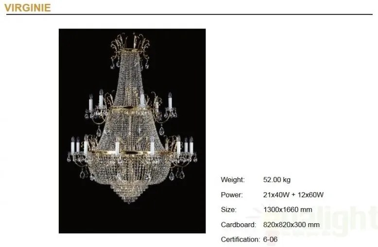 Lustra imperial Cristal Bohemia Exclusive diametru 130cm Virginie CE