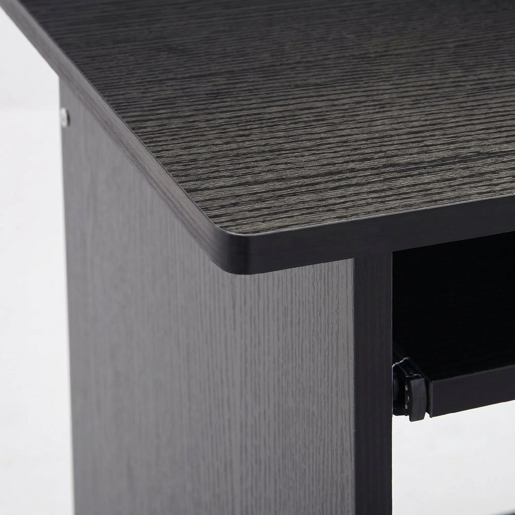 HOMCOM Birou pentru Calculator cu Raft pentru Unitate Centrală și Raft Detașabil pentru Tastatură, 80x45x75 cm, Negru | Aosom Romania