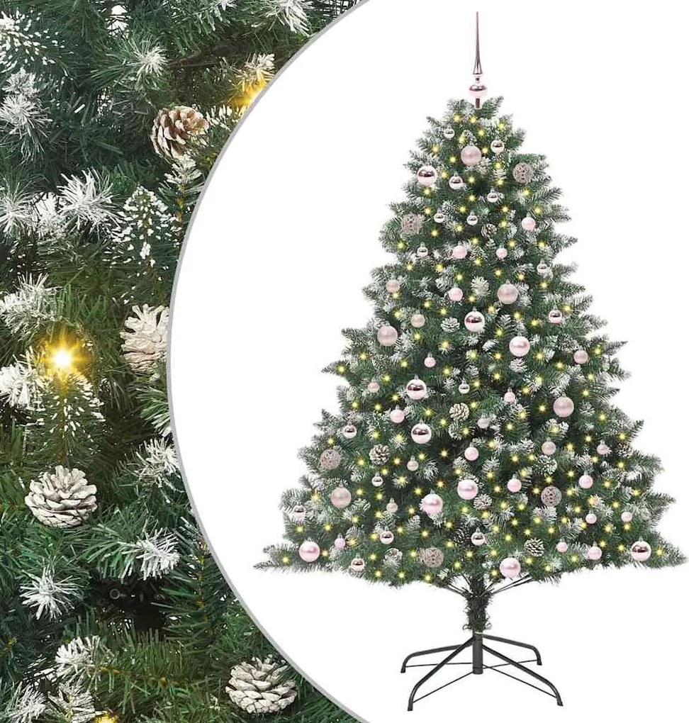 vidaXL Brad de Crăciun artificial Verde 180 cm PVC și Plastic și Oțel