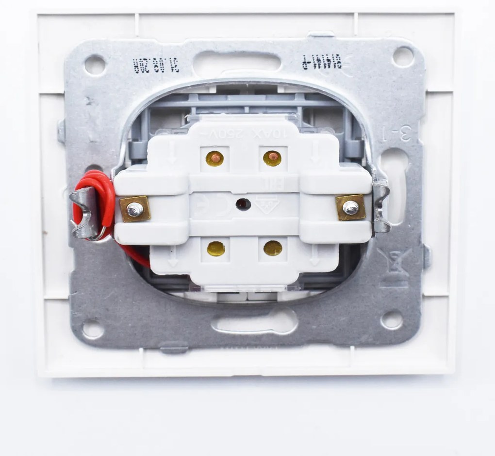 Intrerupator dublu cu led 10A, IP20, Alb, Panasonic Arkedia Slim