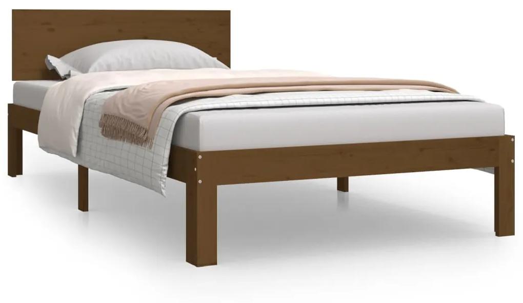 810488 vidaXL Cadru de pat, maro miere, 100x200 cm, lemn masiv