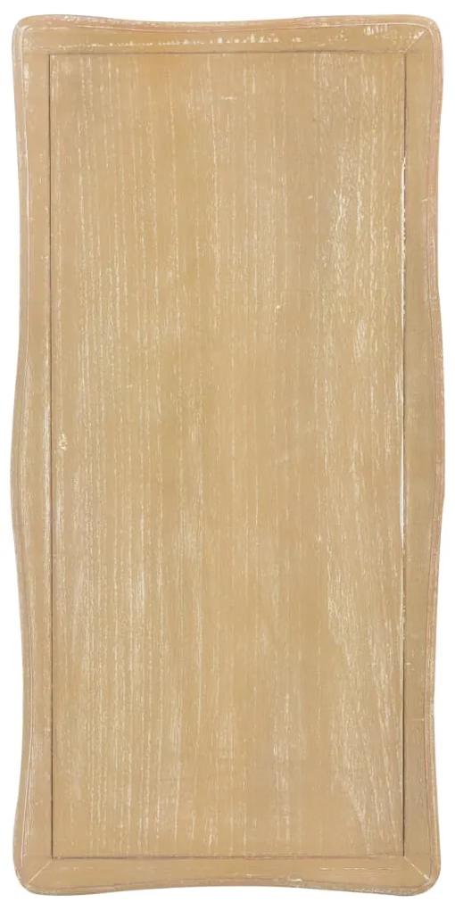 Masuta de cafea, alb si maro, 87,5x42x44 cm, lemn masiv de pin 1, Alb