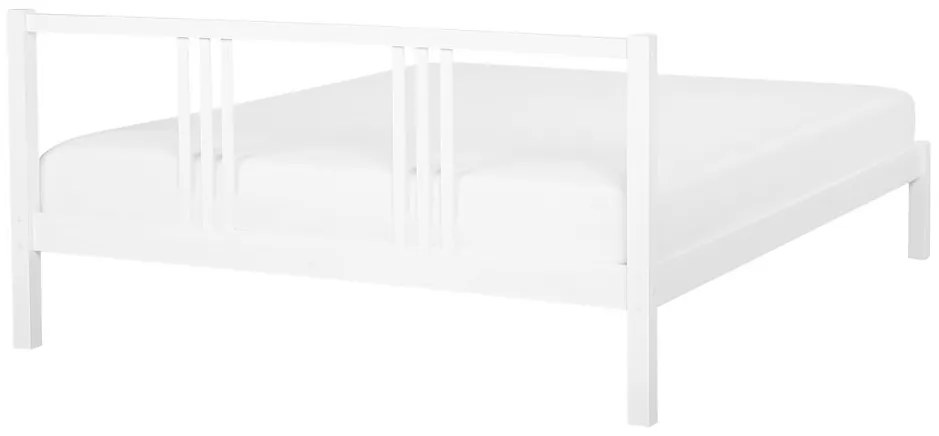 Pat matrimonial 140 cm VALLES (cu somieră) (alb). 1007546