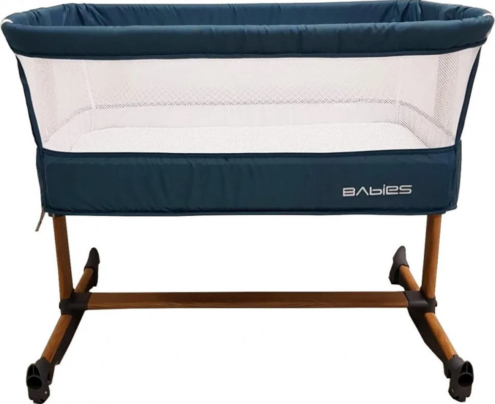 Patut copii transformabil in balansoar bebe Baby Care™ Babies , design modern, Co-Sleeper ,dimensiuni 84X78X50 cm, 7 trepte de inaltime, saltea