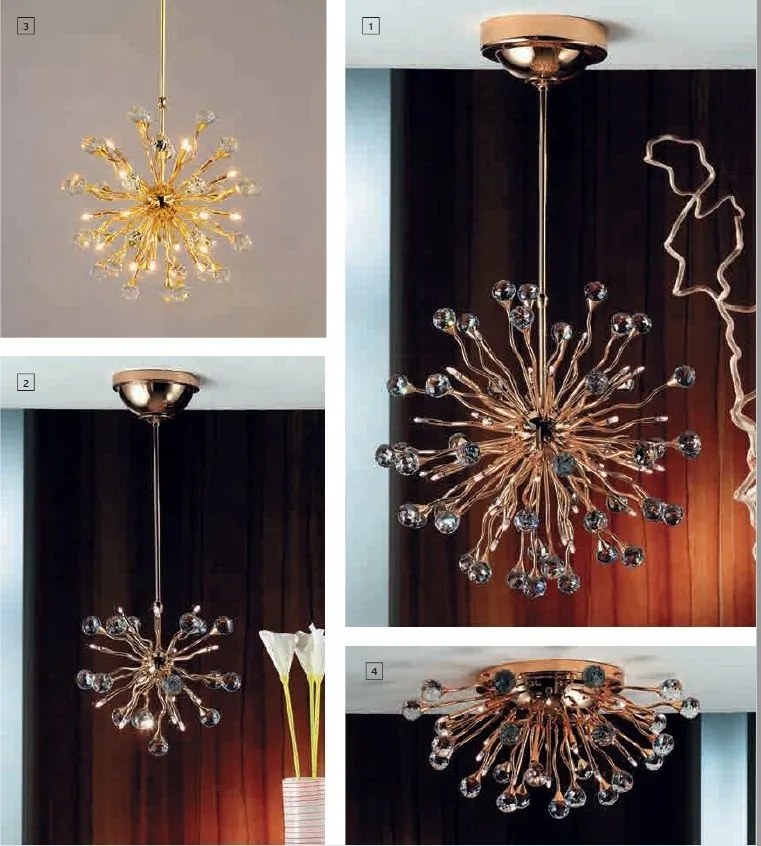Lustra cristal Swarovski Spectra design modern de lux GALAXY 24K 18L auriu