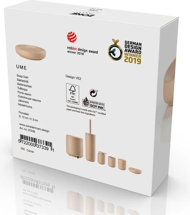Săpunieră bej din porțelan Ume – Zone