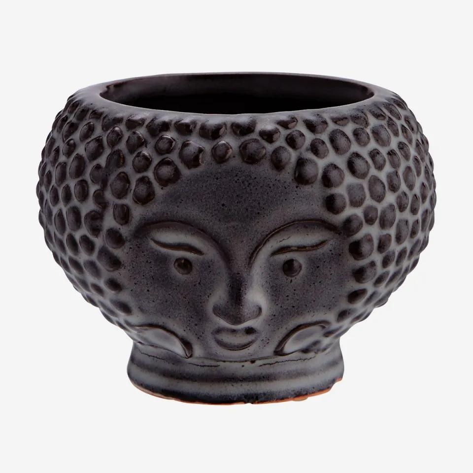 Ghiveci gri din ceramica 7 cm Face Ale Madam Stoltz