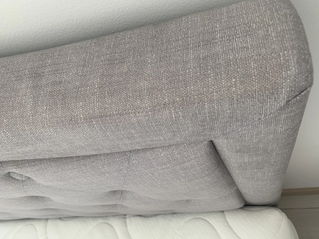 Pat tapitat Electra, gri 160x200 cm Saltele: fără saltea