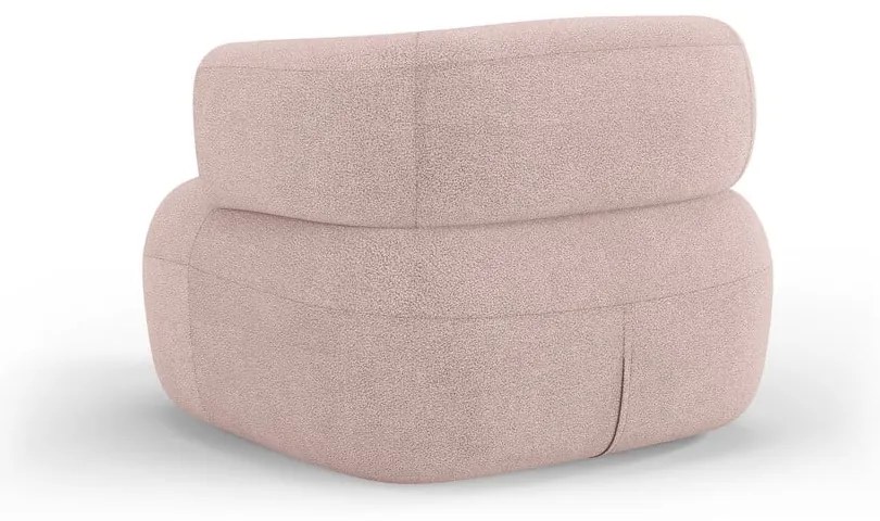 Fotoliu roz deschis cu tapițerie din stofă bouclé Jenny – Micadoni Home