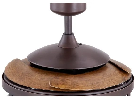 Ventilator LED de tavan CLASSIC FANAWAY 212925 3xE27/4W/230V maro + telecomandă