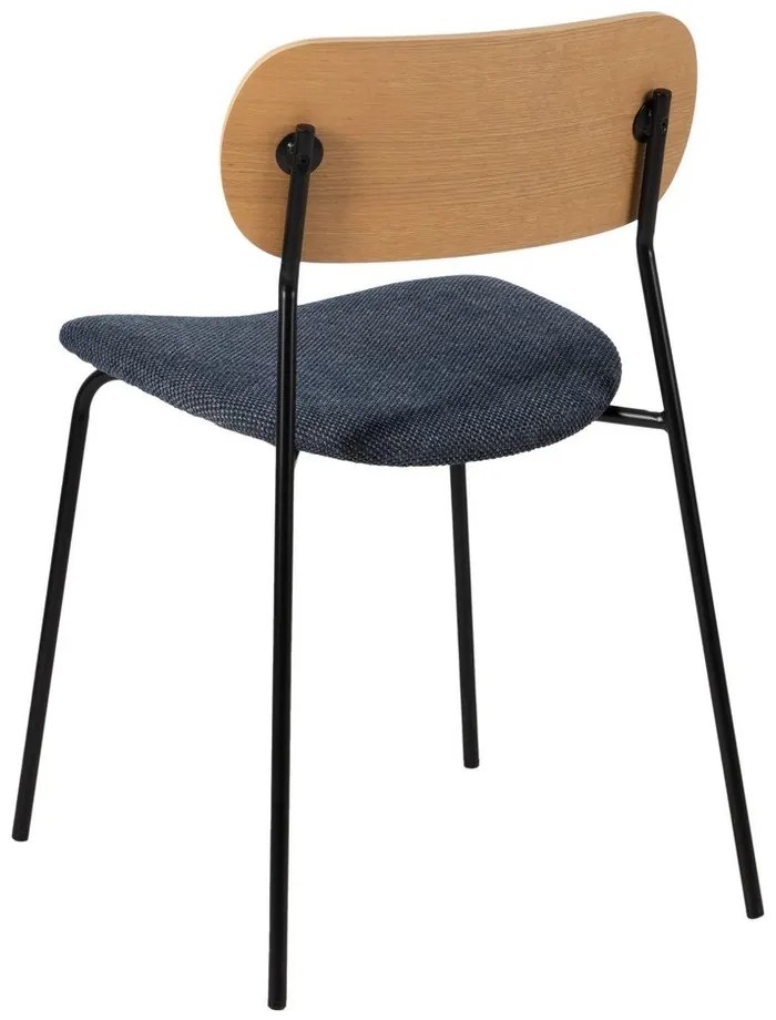 Scaune de dining albastre/în culoare naturală 4 buc. Moe – Ixia