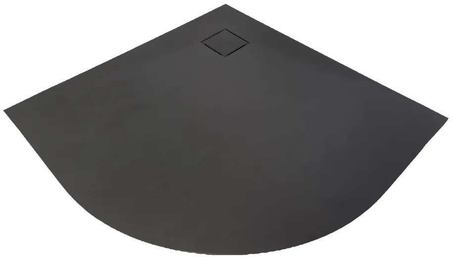 Cagliari Black 80x80x2,6 cm tăviță de duș semicirculară, SMC