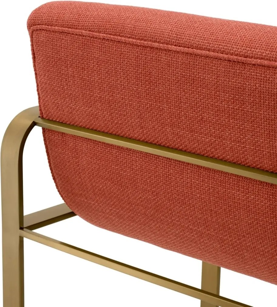 Scaun de bar elegant design LUX Olsen, scalea orange