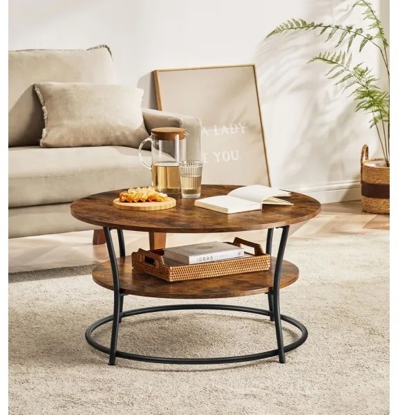 Masă de cafea ELDUR maro/negru