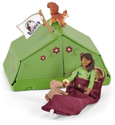 Schleich 42533 - Sarah cu căluț și animaleîn camping, 24,5 x 19 x 6,6 cm