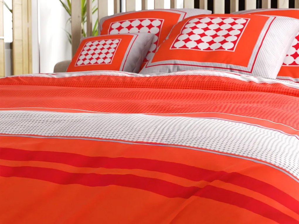 Lenjerie de pat din bumbac Renforce TABITA rosie Dimensiune lenjerie de pat: 2 buc 80 x 80 cm | 200 x 200 cm