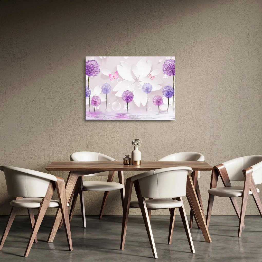 Tablou pe sticlă - Pe râul florilor (70x50 cm)