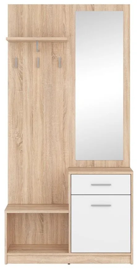 Set mobilier hol Nepo Plus 16 (stejar sonoma + alb) . 1098341
