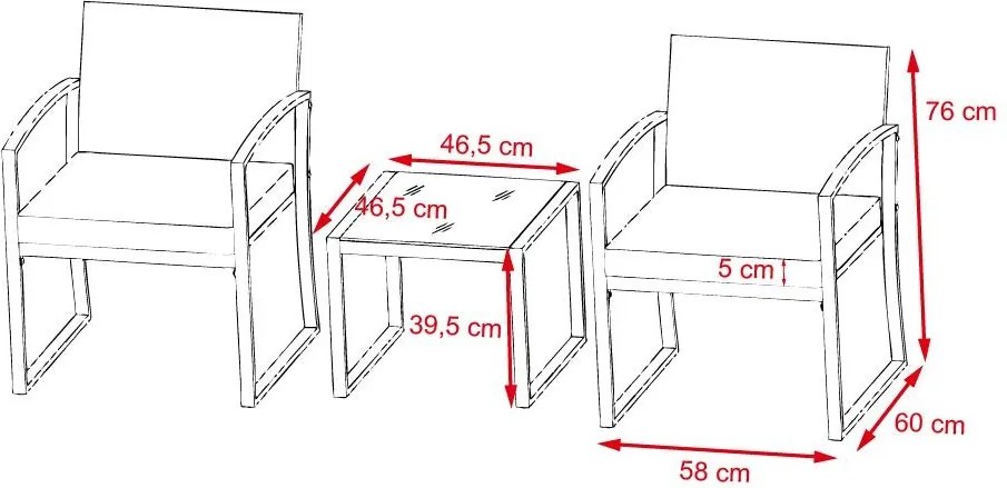 Set mobilier de grădină 3 piese Avenberg BELFORD maro/bej