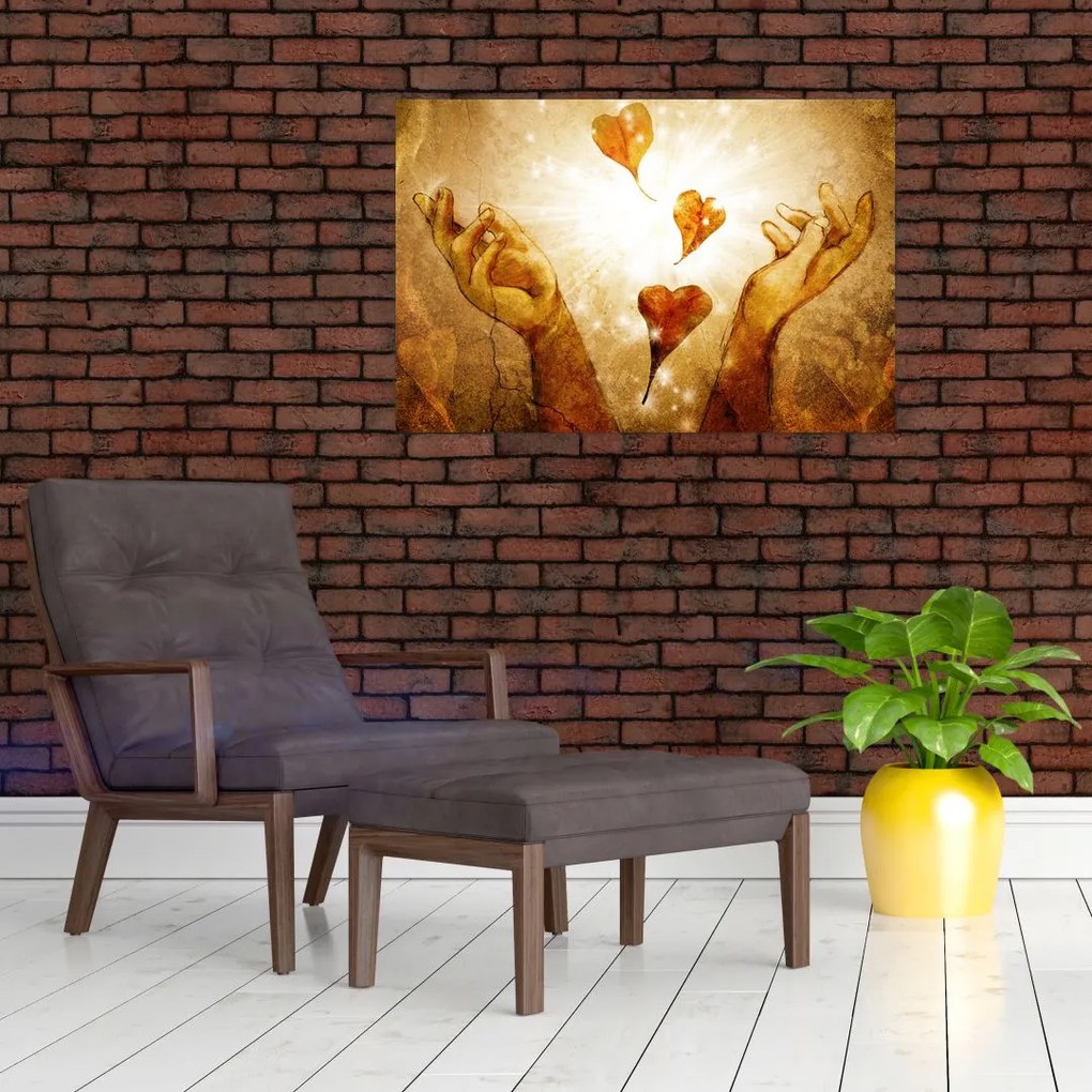 Tablou - pictura mâinilor pline de dragoste (90x60 cm)