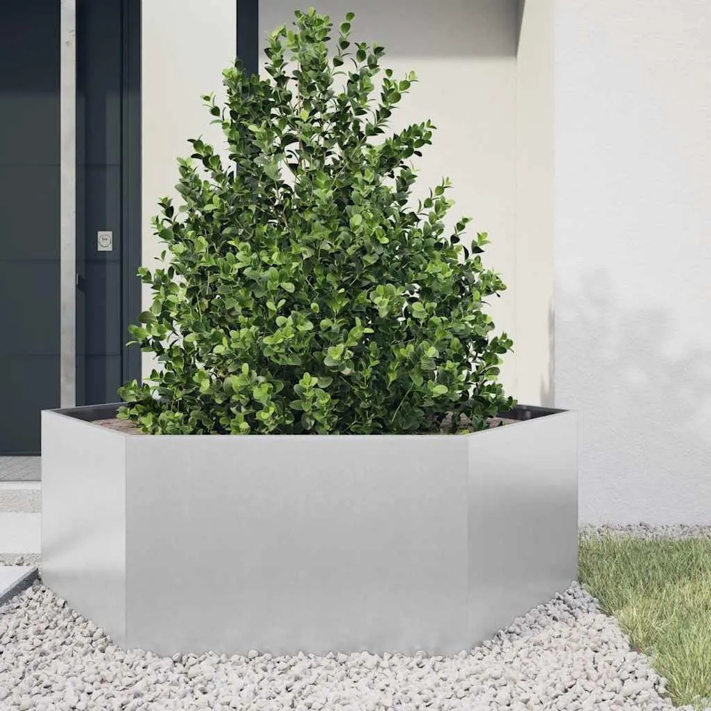 vidaXL Jardinieră de grădină 138x120x45 cm oțel galvanizat hexagonal