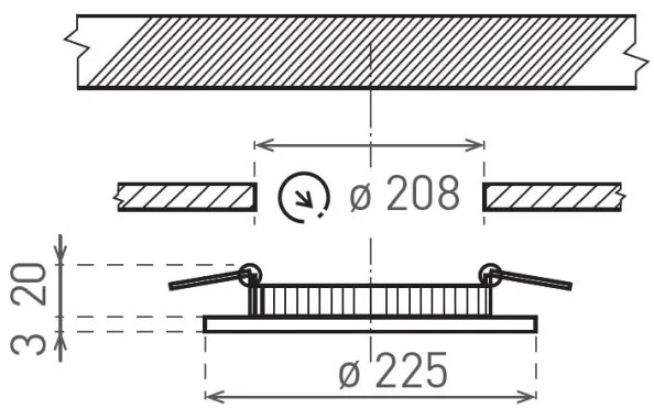 Corp de iluminat LED încastrat VEGA LED/18W/230V 2900/3900/5800K d. 22,5 cm negru