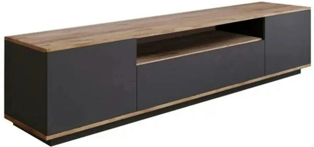 Comoda TV FR7 - AA, stejar/gri antracit, PAL melaminat, 180x45x45 cm