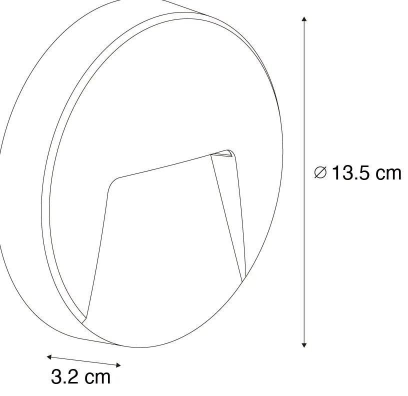 Set de 6 aplice rotunde negre pentru exterior, cu LED inclus, IP65 - Gem