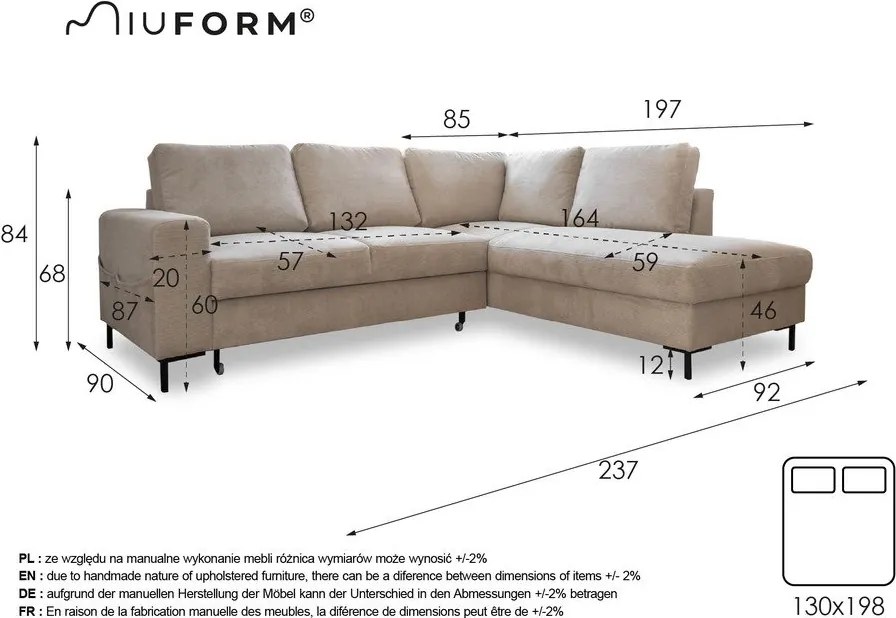 Colțar verde închis extensibil cu tapițerie din catifea (cu colț pe partea dreaptă) Lofty Lilly – Miuform