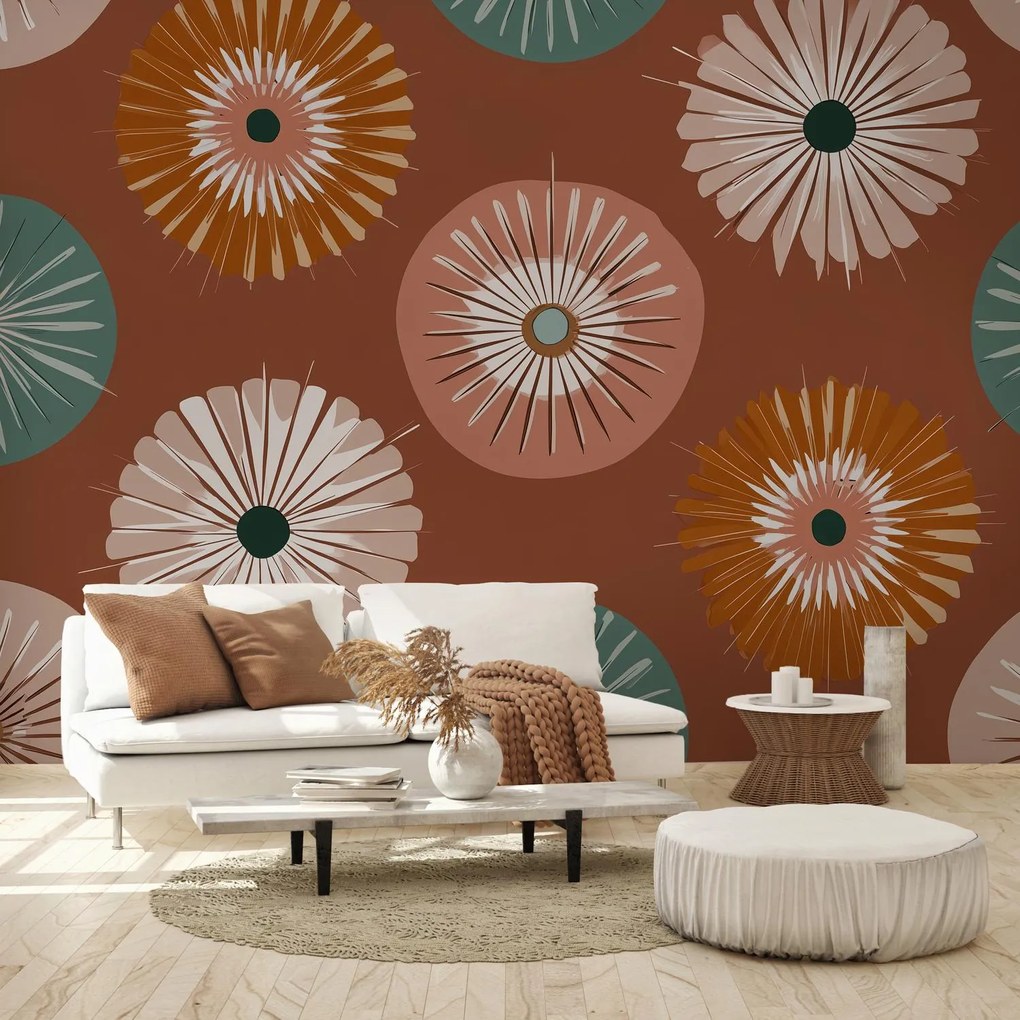 Fototapet - Flori maro circulare (147x102 cm)