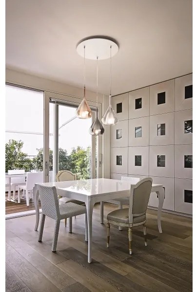 Lustră pe cablu LILA 3xE27/40W/230V auriu/gri/transparent Fabas Luce 3481-47-297