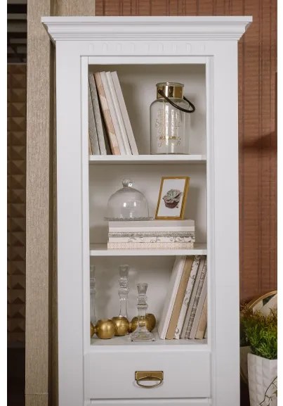 Biblioteca 1 Usa Si 1 Sertar Saint Tropez, Alb, 68.8 Cm