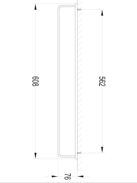 OMNIRES DA70216BL - Suport perete prosoape DARLING 61 cm negru mat