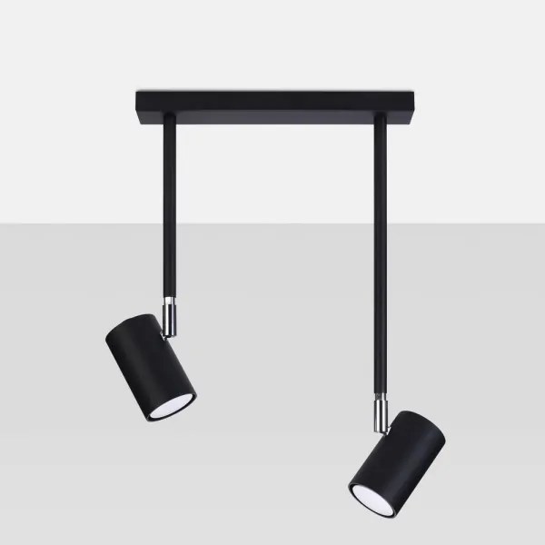 Lustră pe tijă NORANO 2xGU10/40W/230V neagră Sollux SL.1075