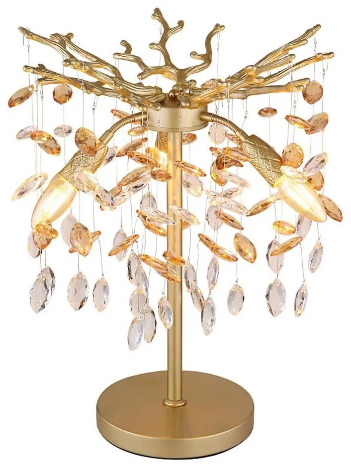 Globo 64138TG - Lampă de masă QUEENA, 3xE14/40W/230V, aurie