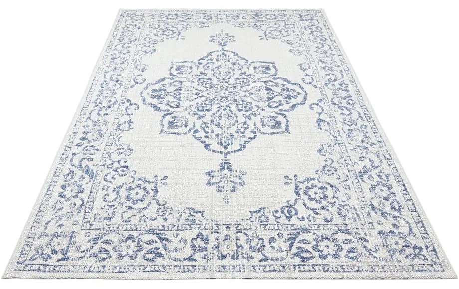Covor de exterior NORTHRUGS Tilos, 200 x 290 cm, albastru - crem