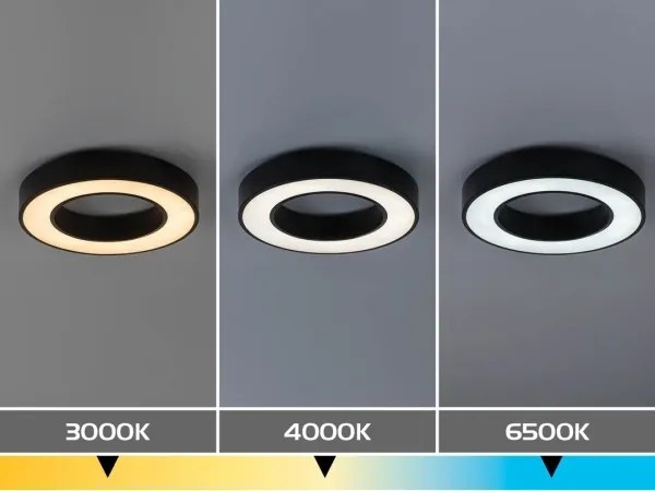 Rabalux 71361-LED Plafonieră CIRANO LED, 45W, 230V, 3000-6500K, Ø60 cm, negru, cu telecomandă