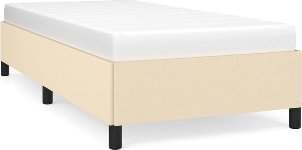 vidaXL Cadru de pat fără saltea, crem, 100x200 cm, textil